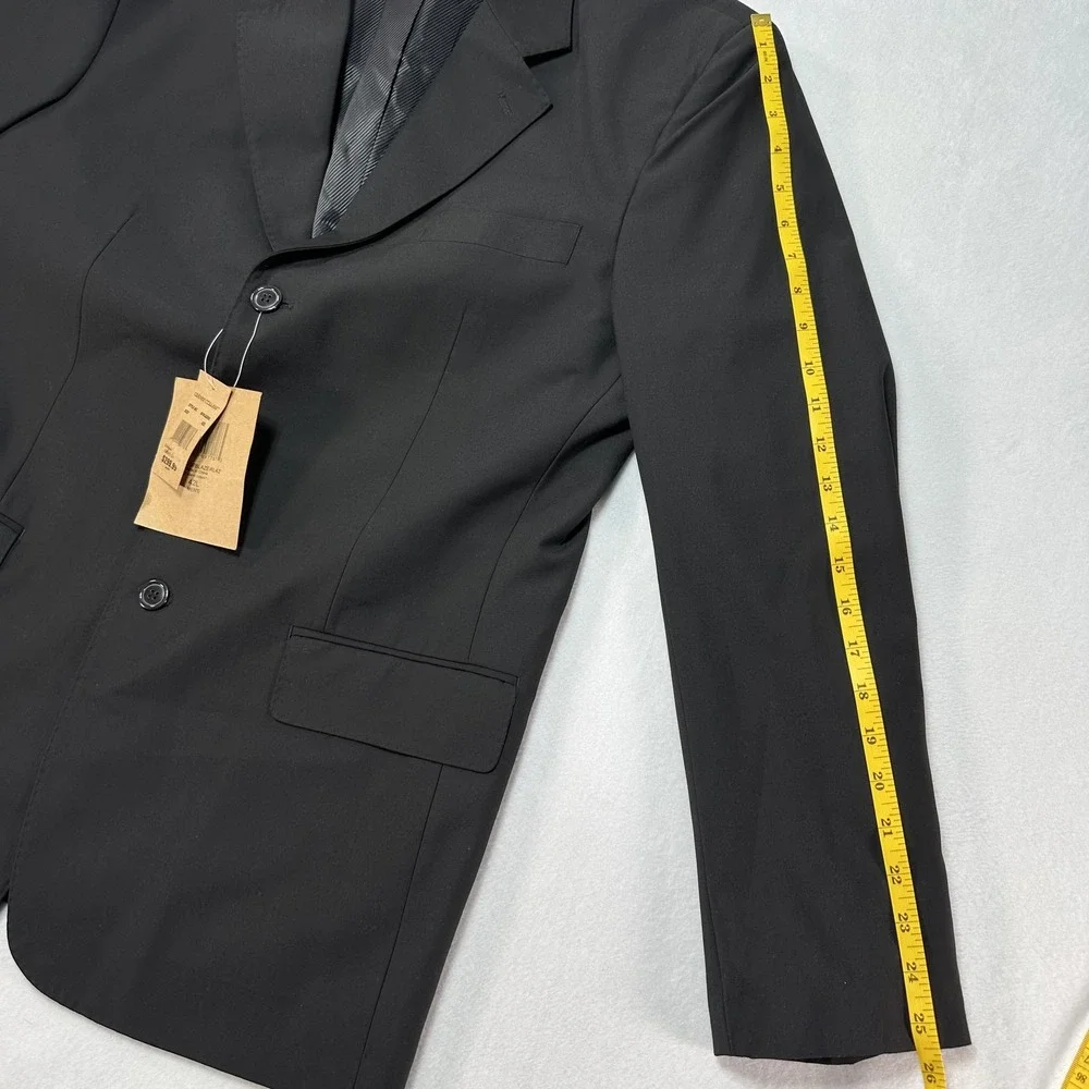 Gianni Collani Blazer Men's 42L Black Wool Blend Suit Jacket Sport Coat‎ Classic